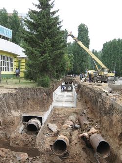старая и новая теплотрассы на факел социализма в балаково